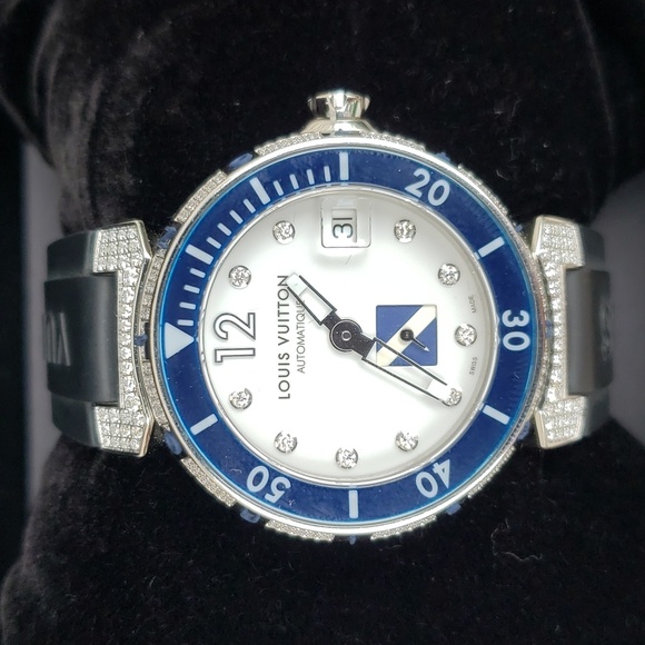 LOUIS VUITTON TAMBOUR DIVING AUTOMATIC DIAMOND BEZEL UNISEX WATCH